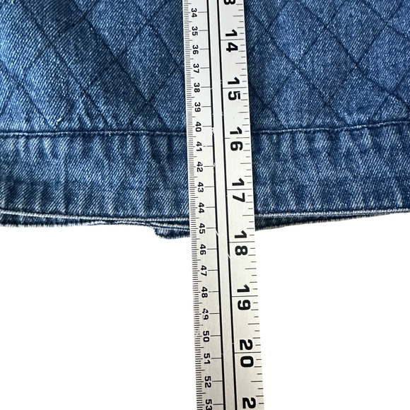 Veronica Beard Killian Quilted Denim Jacket Women Small Blue Pockets Snap Front - Picture 10 of 10